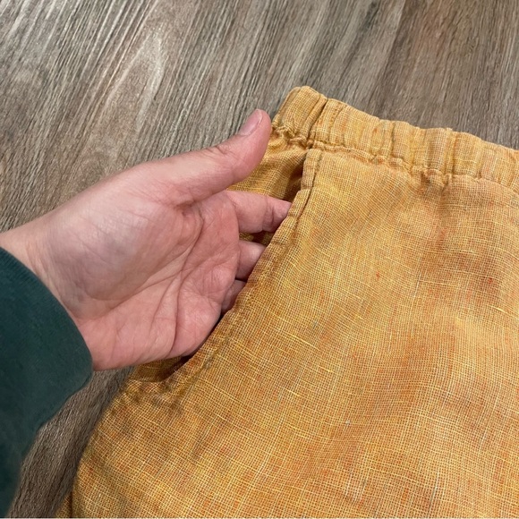 FLAX Linen Shirt Top Pants Twin Set Women’s Small Orange Lagenlook Boho Coastal - Picture 12 of 12